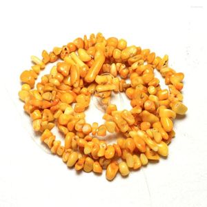 Beads Wholesale Gravel Shape Dye Yellow Natural Coral 5-8 Mm Stone For Jewelry Making DIY Bracelet Necklace Strand 34''