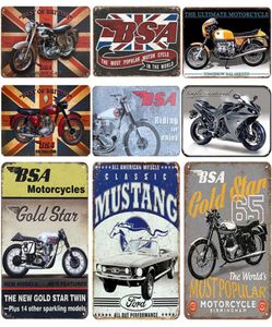 2021 Mustang Motor Placa de metal Vintage Tin Sign Pin Up Shabby Chic Decor Metal Signs Vintage Bar Decoração Metal Poster Pub Plat7752099