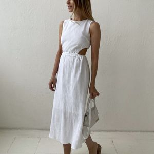 Vestidos de moda vestido longo de férias para mulher 100% algodão mulheres solteiras vestido de verão vestido casual lady roupas 2023 roupas