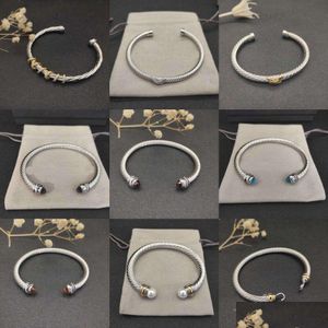 Брушковые браслеты Sier Twisted Mount Bangle Men Bracelet Designer Hook 5mm Wire Musen Mensemenry Accessory Exquisite simp dhbgt