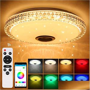 Chandelier Chandelier Led Ceiling Light Smart App Control 220V Rgb Music Lamp Bluetooth S Er Indoor Living Recreation Room Bedroom Lig Dhluf