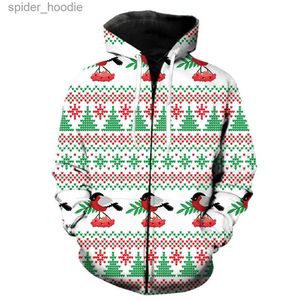 Moletons masculinos Moletons Estilo de Natal Masculino Zipper Hoodie Tops Casual Harajuku Hip Hop Moda Moletons Legal Manga Longa Primavera Engraçado Streetwear L231101