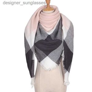 Шарфы Осенне-зимний теплый шарф для женщин Тонкое клетчатое одеяло из искусственного кашемира Shl Дизайнерский утолщенный платокL231101