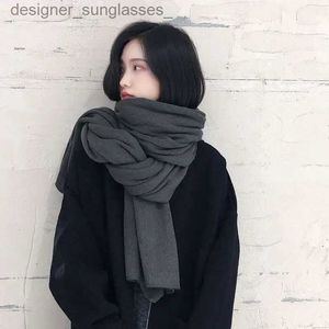 Scarves 50*200cm Thick Warm Scarf For Women Pure Color Ladies Imitation Cashmere Black Scarf Female Winter To keeping WarmL231101