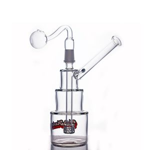 8 polegadas Mini fumantes de água Dab Rig Rig Bongs Hookahs Mobius Sidecar Beaker Bong Matrix Percolator Barrel Perc Recycler Ash Catcher Shisha com 30mm de queimador de óleo tubo