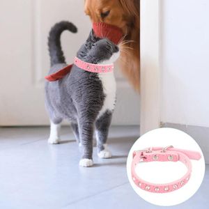 Coleiras para cães Coleira Cães Rosa Grande Strass Spike Feriado Personalizado Pu Serviço Flores Decoração