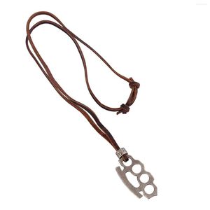 Pendant Necklaces Western Cowboy Men Necklace PU Leather Rope Jewelry Ornament Accessory Hip Hop Trendy Creative For Anniversary Gifts