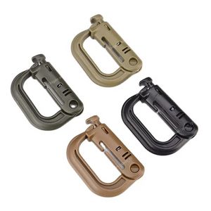 5PCS Grimloc Molle Carabiner D Locking Ring Plastic Clip Snap Type Ring Backle CarabinerキーチェーンITWファスナーバッグキャンプハイキングアウトドアツールスポーツ