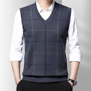 Gilet da uomo 897504629 Uomo 2023 Autunno Maglione Gilet Maschile Casual Scollo a V Senza maniche Lavorato a maglia