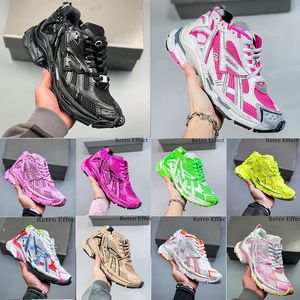 Paris Runner 7.0 Shoes Designer Women Men Casual Shoes Transmit Sense Trainers Black White Pink Blue Burgundy Deconstruction Sneakers Top Quality Sneaker