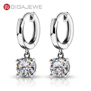 Gigajewe Moissanite Ef Colore Vvs1 Ciondola Totale 2ct 925 Argento Placcato Oro 18k Test del Diamante Superato