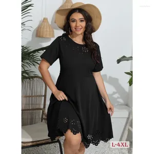 Sukienki w dużych rozmiarach elegancka haftowa sukienka haftowa 4xl Casual Beach Summer Spring Female 2023