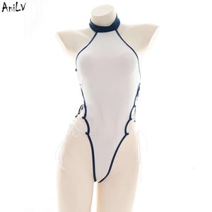 Ani Mercy Angela Halter Bodysuit Swimsuit Uniform Costume Women Cross Straps Bodycon One-Piece SwimeWear Pool Party Cosplay Cosplay