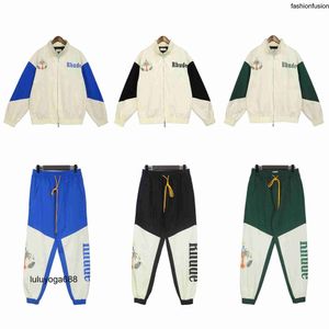 2023 Designer-Jacke Rhude Frühling Herbst übergroße Windrunner-Jacken Dünner Jackenmantel Herren Sport-Windjacke Explosionskleidung Bomberhose Designer-Trainingsanzug