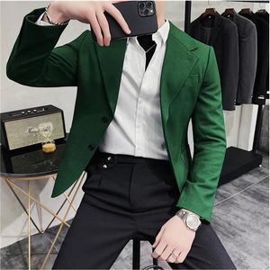 Mäns kostymer 2023 Män högkvalitativa affärsklänningsdräkter/manlig Slim Fit Casual Tuxedo Man Classic Long Sleeve Formal Lapel Suit Jacket S-3XL