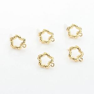 亜鉛合金歪み丸い円ベースイヤリングコネクタチャーム14mm 6pcs/lot for diyドロップイヤリング