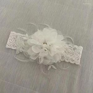 Hair Accessories White Lace Born Infant Baptism Christening Headband