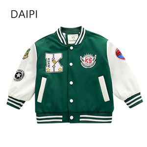 Jackets 2-13 Year Old Baseball Child Girl Coat Letter Button Jacket for Girls Autumn Korean Style Boys Clothes Children's Outerwear 230331