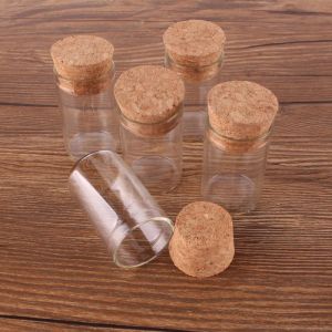 50pcs 10ml Small Test Tube with Cork Stopper Spice Bottles Container Jars Vials DIY Crafts Top Quality