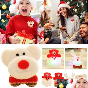 Party Decoration Party Decoration 4 Christmas LED FLASHING BROOCH PINS THE BEAR Santa Snowman Ornament Kids Drop Delivery Dhnpg