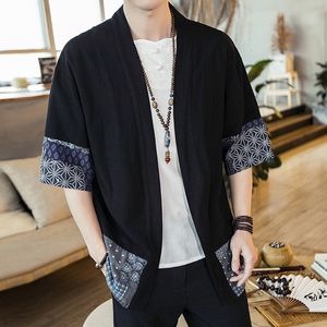 Roupas étnicas japonesas quimono homens cardigan streetwear yukata camisa macho haori mens samurai tradicional 4xl 5xl 230331