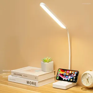 Table Lamps Adjustable Lamp Cartoon Cute Night Light USB Rechargeable LED Child Eye Protection Tricolor Dimmable Desk