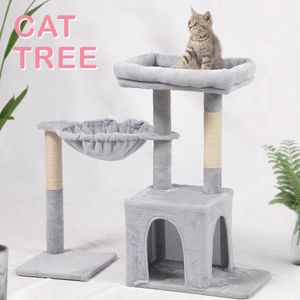 79cm 31.1Inches Scratching Pets Supplies Toy Wooden Cute Platform Tower Frame House Sisal Posts Scratcher Cat Tree