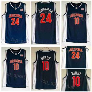 Arizona Wildcats College 24 Andre Iguodala Trikots Basketball Mike Bibby 10 University Marineblau Teamfarbe Stickerei und Nähen für Sportfans Atmungsaktives Shirt