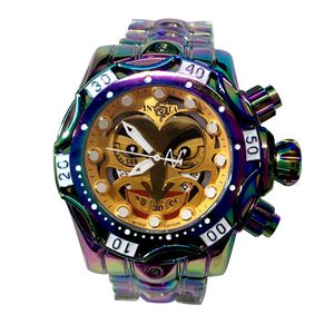 Designer högkvalitativ herrklocka Nvicta Magic Clown Quartz Green Purple Silicone Belt Watch Factory Agent Watch Series Orient Pass Män