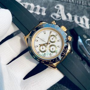 Zegarek modowy Mens Automatyczny mechaniczny luksusowy zegarek ceramiczny gumowy kalendarz ze stali nierdzewnej klasyczny zegarek ELOJ de lujo 40 mm