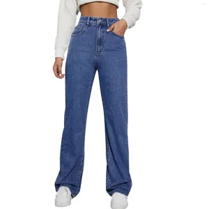 Jeans femininos lavagem água macacão y2k rua longo tubo vertical calças jeans roupas de perna larga