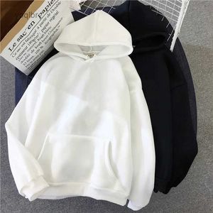 Kadın Hoodies Sweatshirts Kadınların düz renkli hoodies 2023 Sonbahar kış tembel stil gevşek kapüşon moda jogger giyim kapüşonlu üstler rahat y2k sweatshirtl23111