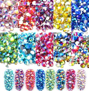 Formato misto AB Cristallo colorato Nail Art Strass Non fisso Pietre di vetro Flatback Decorazioni glitter 3d Gemme per unghie fai da te8792132