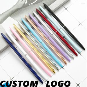 20st Metal Ballpoint Pen Business Office Advertising Custom Present Stationery Rose Gold Roller Ball 0,7 mm Påfyllning Ink Black