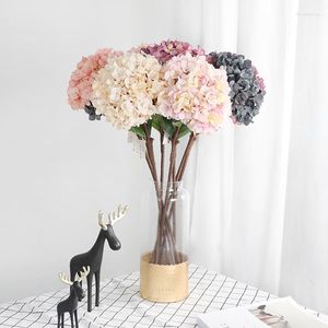 Decorative Flowers 1pcs Artificial Silk Hydrangea Bridal Bouquet Wedding Home Decoration Accessories For Vase Flower Arrangement