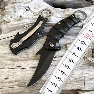 Small Folding Knife Portable Camping Knife Multi function Stainless Steel Outdoor Pocket Knife EDC Tool MINI Cutter Blades Black