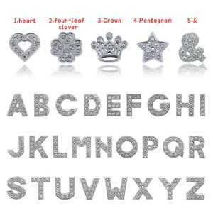 A-Z Full Rhinestones 10mm Slide Alphabet Letters For Custom Personaliserad namn Dog Collar Bling Rhinestone Pet Collar Accessory, Letter Charm Pet Supplies B207