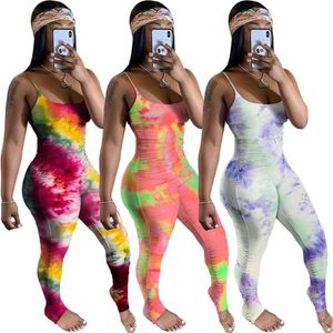 Seksowne Slim Womens Jumpsuits pasuje do suwaka plisujące plisowane kombinezony barwnikowe