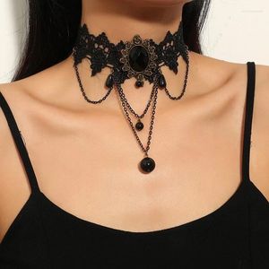 Choker Paris Vintage Lace Clavicle Chain Gothic Antique Women's Personalized Accessories Pendant Necklace