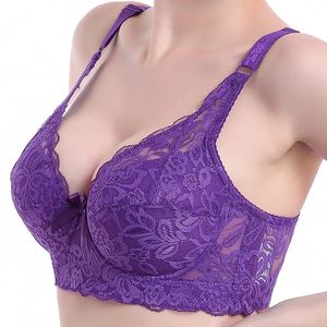 Reggiseni Biancheria intima sottile a coppa piena Reggiseno piccolo plus size pizzo regolabile senza fili Copriseno da donna B C D Pizzo grande 231031