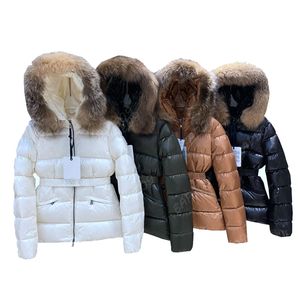 レディースフード付きジャケットデザイナーパフジャケット冬の屋外暖かさジャケットフェザーダブルジッパーパッドコート