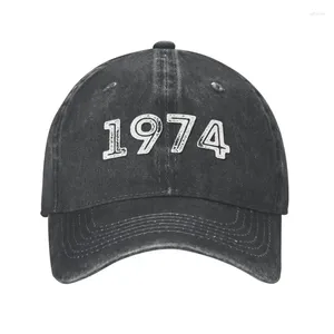 Cappellini da baseball personalizzati in cotone nel 1974 Regali di compleanno Berretto da baseball Sport Donna Uomo Cappello estivo regolabile per papà