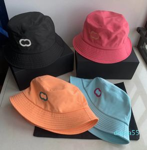 Women Candy Color Designer bucket hat Couples Summer Vacation Travel Sports Letter Embroidery 4 Colors Bucket Hats