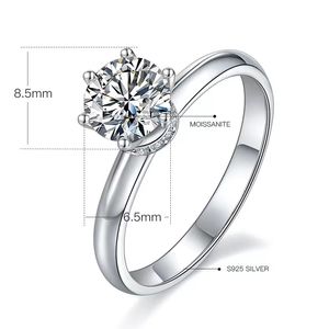 Anéis de moissanite anéis de designer para namorada anel de diamante anel de casamento anel de ouro anel de noivado presente do dia dos namorados M09A anel de prata jóias fábrica atacado