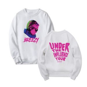 Chris Brown Etki Turu Altında 2023 Breezy Merkez Büyük Boyutu Hoodie Kadın Erkekler Uzun Kollu Mürettebat Sweatshirt Kazak Tops