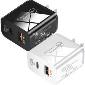 Carregadores rápidos rápidos de 20W 18W 25W Tipo c PD Carregador de parede Portas duplas USB-C Adaptador de energia para Ipad Air IPhone x Xr 11 12 13 Samsung Tablet PC Mp3 F1