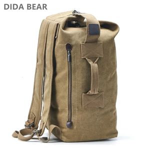 Backpack Large Capacity Rucksack Man Travel Bag Mountaineering Backpack Male Luggage Canvas Bucket Shoulder Bags for Boys Men Backpacks 231031