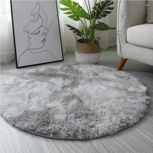 Carpets Round Polyester Gray Rugs For Bedrooms Rug Living Room Anti Slip Foot Mats Soft And Comfortable Size:180x180cm