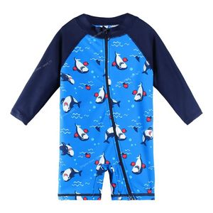 Upf50+ desenho animado crianças roupas de banho longa manga de bebê roupas de menino de menino de uma peça de roupa de banho infantil de maiô para meninos fatos de banho meninas