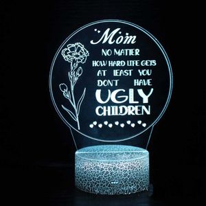 Luci notturne Regali per la festa della mamma 2023 Led Night Light Illusion Lampada da tavolo USB Touch Cambia colore Nightlight Regalo creativo per mamma Compleanno P230331